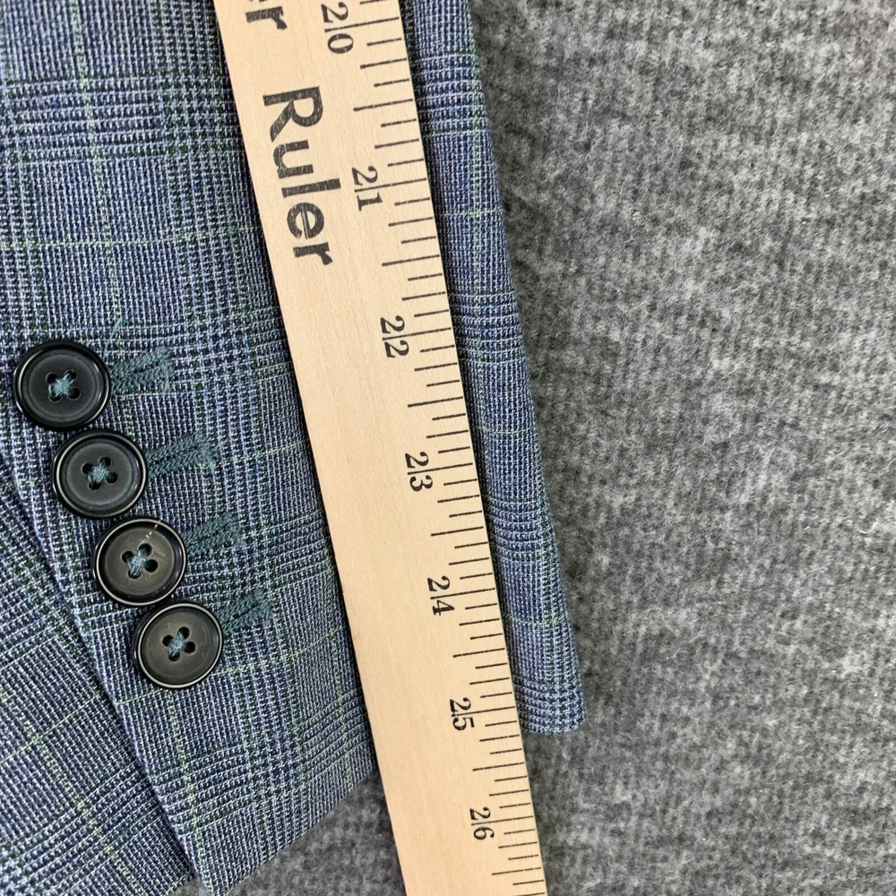 Billy Reid Blazer Men 40L Blue Windowpane Glen Check Sport Coat Unstructered - Picture 14 of 16